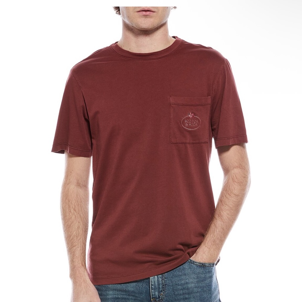 Scotch & Soda Men's Garment-Dyed Pocket T-Shirt